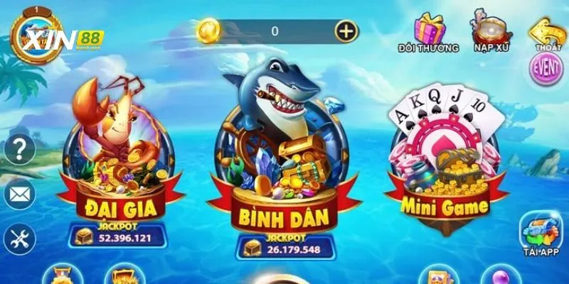 Bắn cá thần tài phòng chơi đa dạng